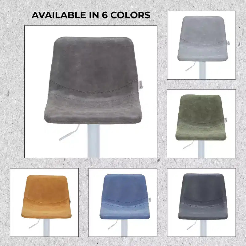 Tabourets de bar avec piètement en fer blanc Tabourets de comptoir réglables en hauteur avec assise en cuir, fonction pivotante et repose-pieds