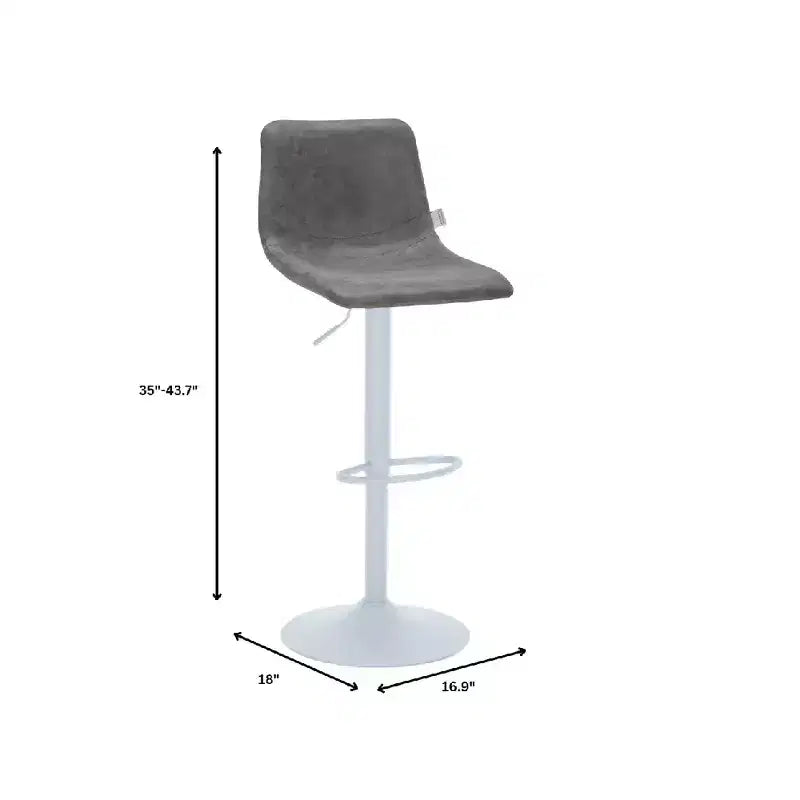 Tabourets de bar avec piètement en fer blanc Tabourets de comptoir réglables en hauteur avec assise en cuir, fonction pivotante et repose-pieds