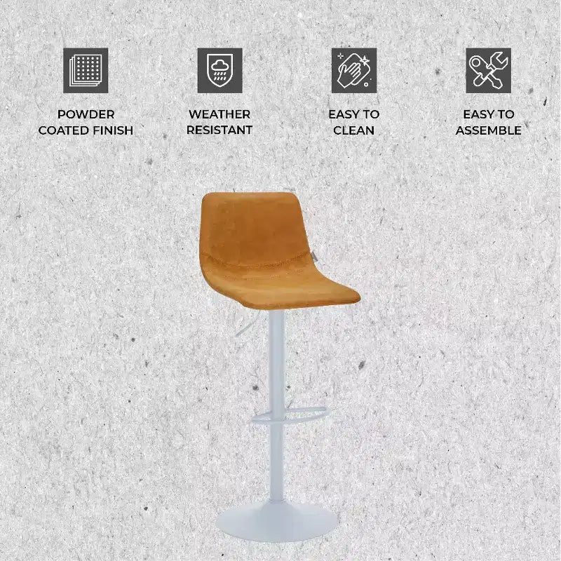 Tabourets de bar avec piètement en fer blanc Tabourets de comptoir réglables en hauteur avec assise en cuir, fonction pivotante et repose-pieds