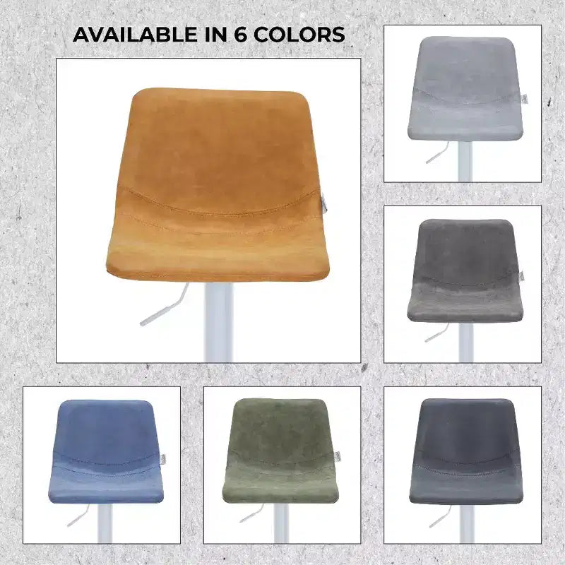 Tabourets de bar avec piètement en fer blanc Tabourets de comptoir réglables en hauteur avec assise en cuir, fonction pivotante et repose-pieds