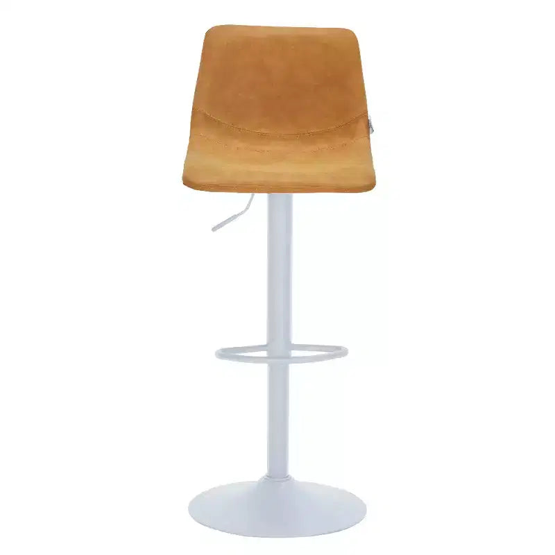 Tabourets de bar avec piètement en fer blanc Tabourets de comptoir réglables en hauteur avec assise en cuir, fonction pivotante et repose-pieds