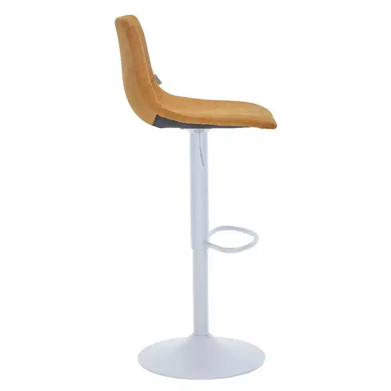 Tabourets de bar avec piètement en fer blanc Tabourets de comptoir réglables en hauteur avec assise en cuir, fonction pivotante et repose-pieds