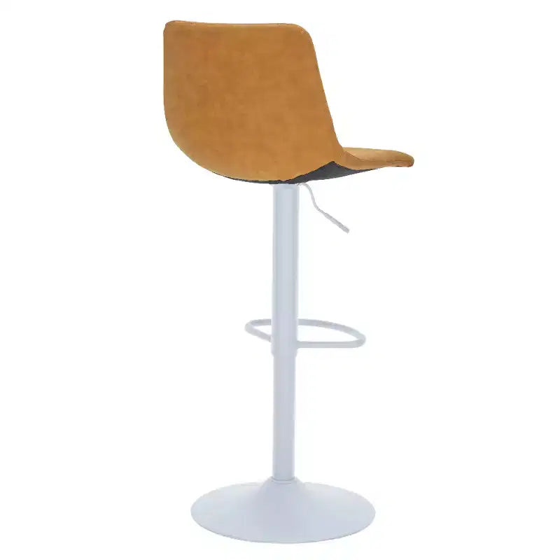 Tabourets de bar avec piètement en fer blanc Tabourets de comptoir réglables en hauteur avec assise en cuir, fonction pivotante et repose-pieds