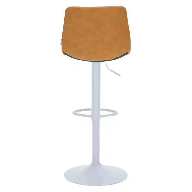 Tabourets de bar avec piètement en fer blanc Tabourets de comptoir réglables en hauteur avec assise en cuir, fonction pivotante et repose-pieds