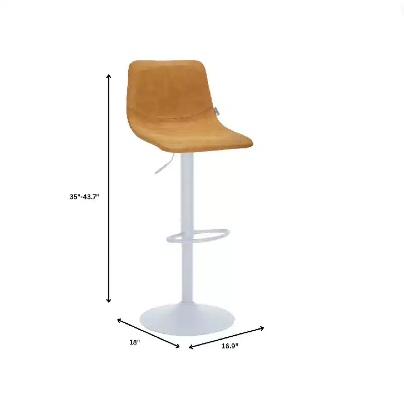 Tabourets de bar avec piètement en fer blanc Tabourets de comptoir réglables en hauteur avec assise en cuir, fonction pivotante et repose-pieds