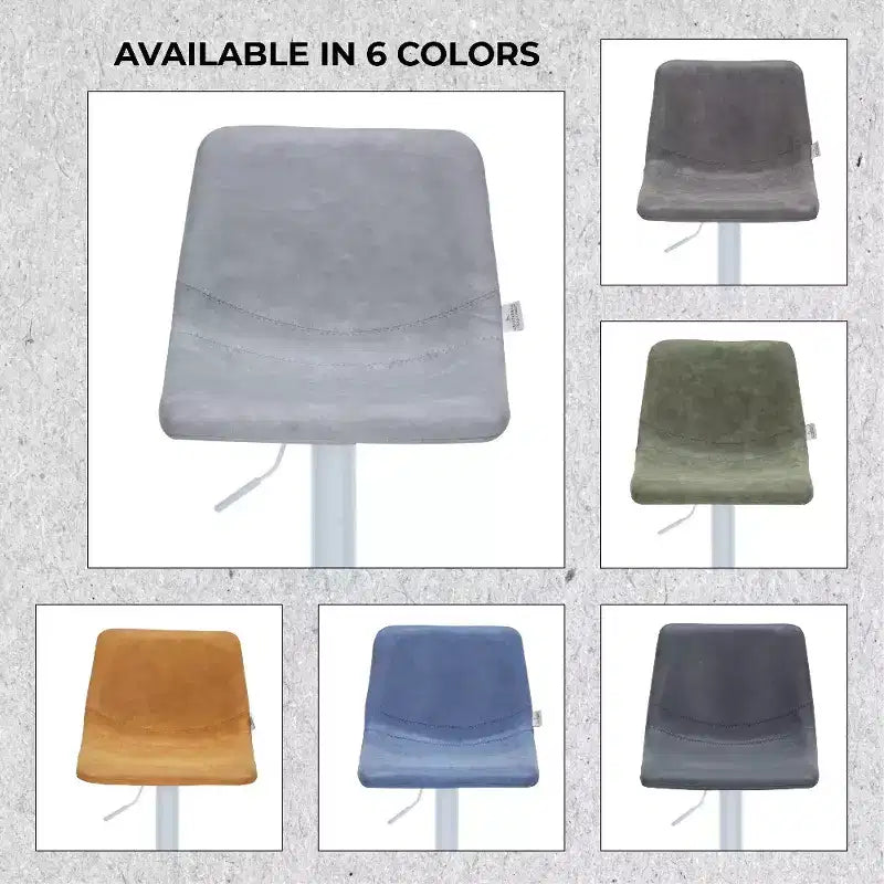Tabourets de bar avec piètement en fer blanc Tabourets de comptoir réglables en hauteur avec assise en cuir, fonction pivotante et repose-pieds