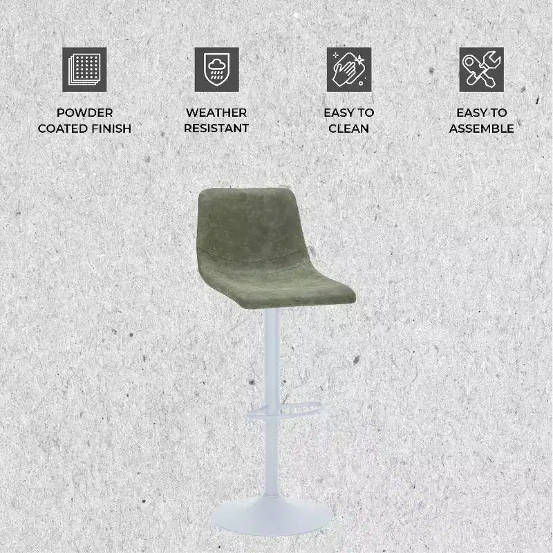 Tabourets de bar avec piètement en fer blanc Tabourets de comptoir réglables en hauteur avec assise en cuir, fonction pivotante et repose-pieds