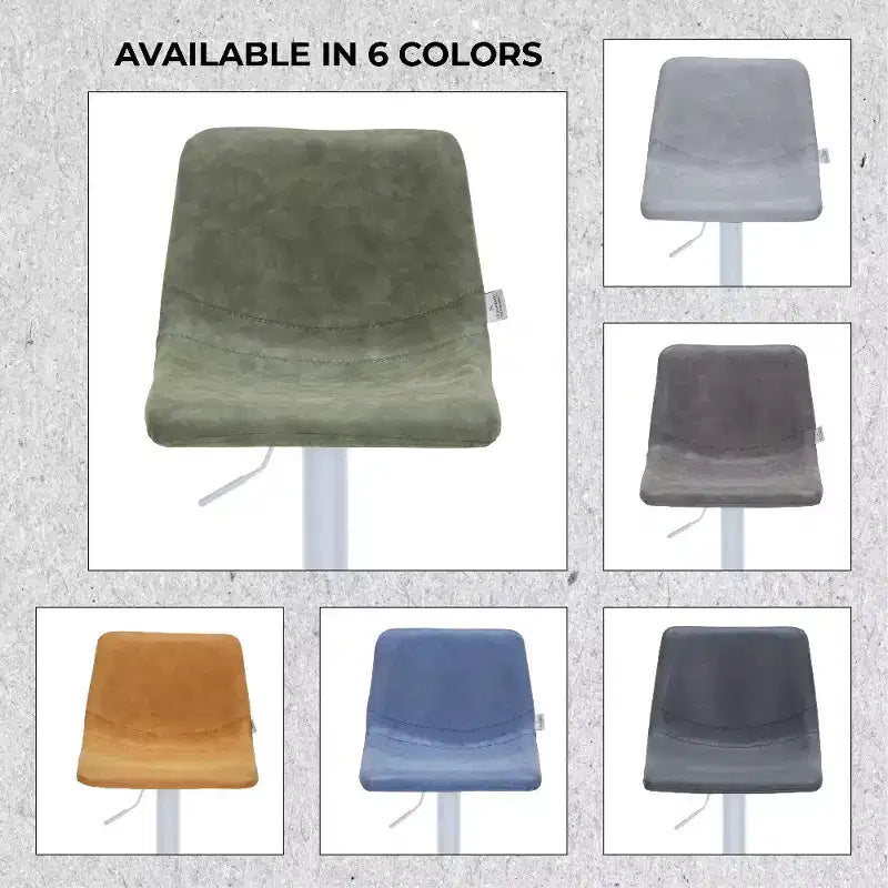Tabourets de bar avec piètement en fer blanc Tabourets de comptoir réglables en hauteur avec assise en cuir, fonction pivotante et repose-pieds