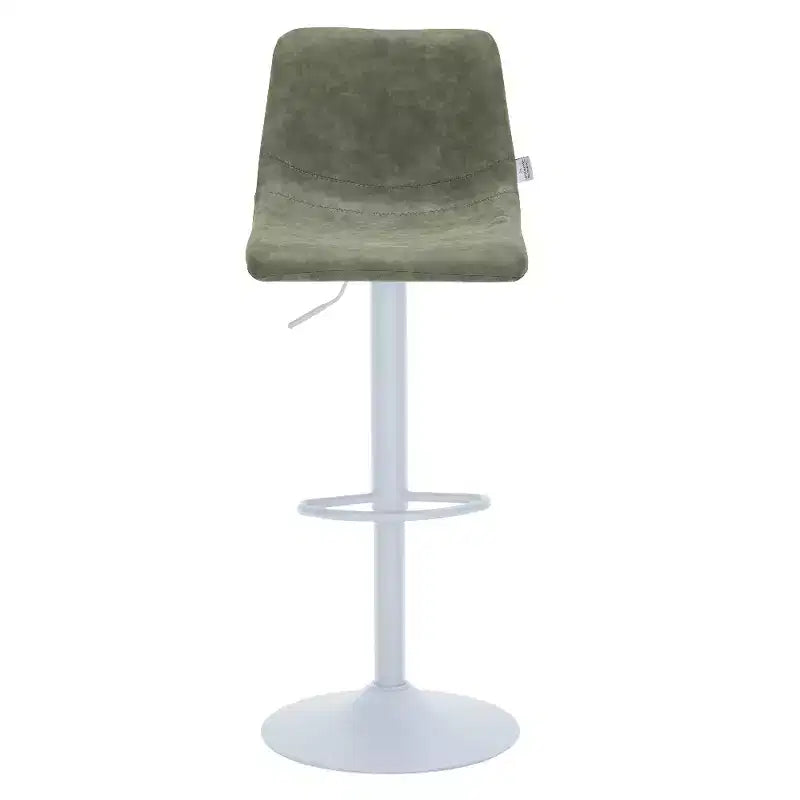 Tabourets de bar avec piètement en fer blanc Tabourets de comptoir réglables en hauteur avec assise en cuir, fonction pivotante et repose-pieds
