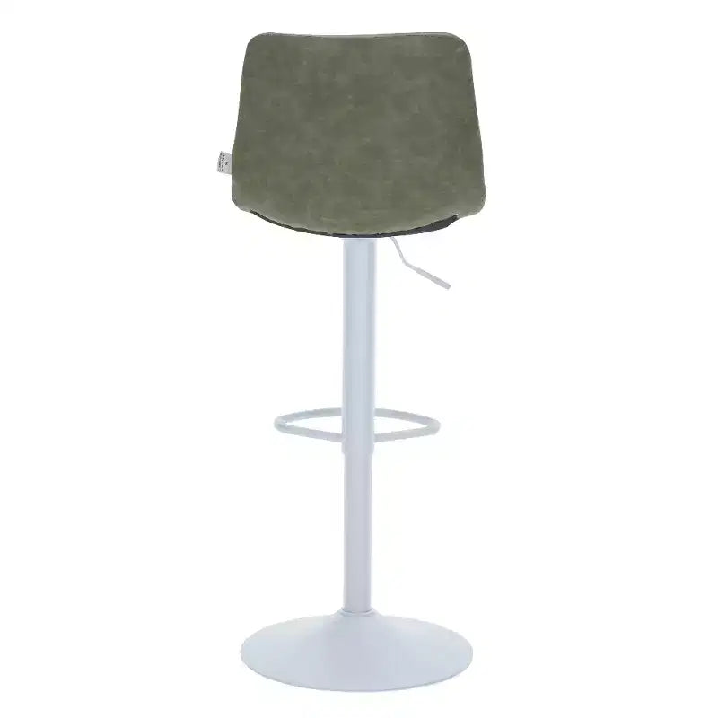 Tabourets de bar avec piètement en fer blanc Tabourets de comptoir réglables en hauteur avec assise en cuir, fonction pivotante et repose-pieds