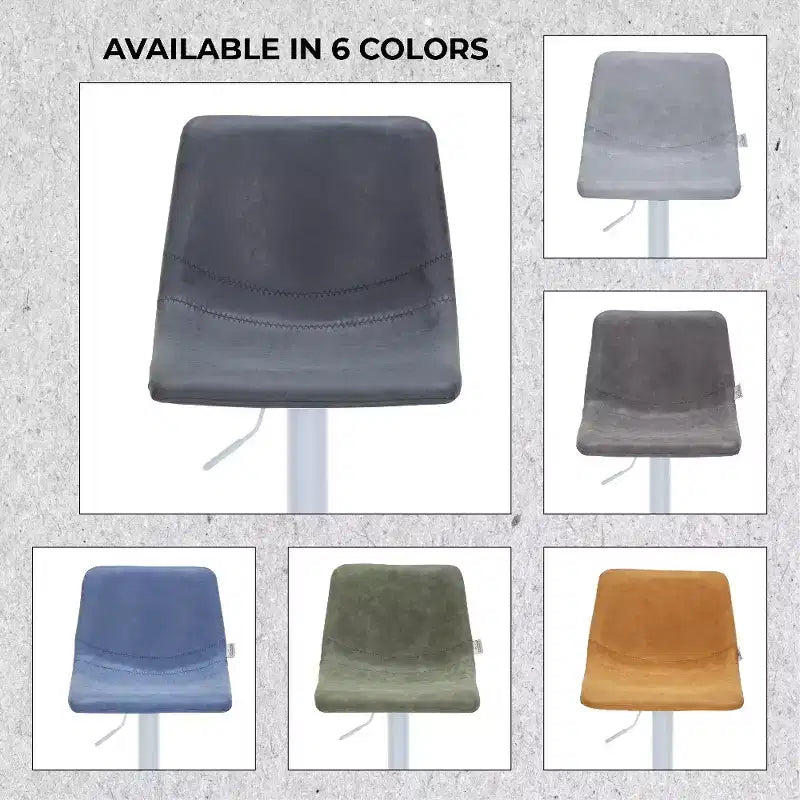 Tabourets de bar avec piètement en fer blanc Tabourets de comptoir réglables en hauteur avec assise en cuir, fonction pivotante et repose-pieds