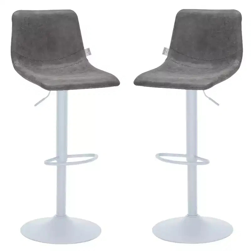 Tabourets de bar avec piètement en fer blanc Tabourets de comptoir réglables en hauteur avec assise en cuir, fonction pivotante et repose-pieds