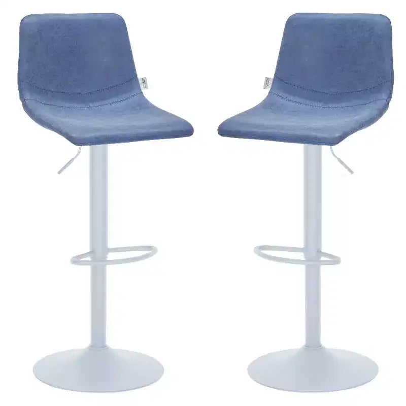 Tabourets de bar avec piètement en fer blanc Tabourets de comptoir réglables en hauteur avec assise en cuir, fonction pivotante et repose-pieds