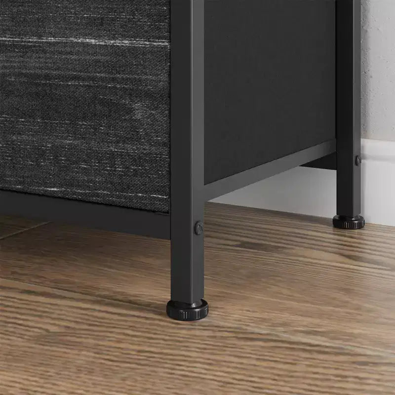 Commode à cinq tiroirs avec boîte de rangement en tissu, convient pour un meuble TV/centre de divertissement de 55 pouces