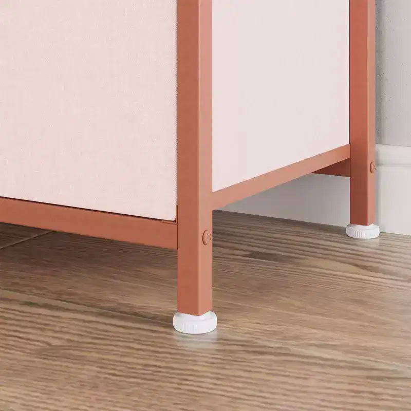 Commode à cinq tiroirs avec boîte de rangement en tissu, convient pour un meuble TV/centre de divertissement de 55 pouces