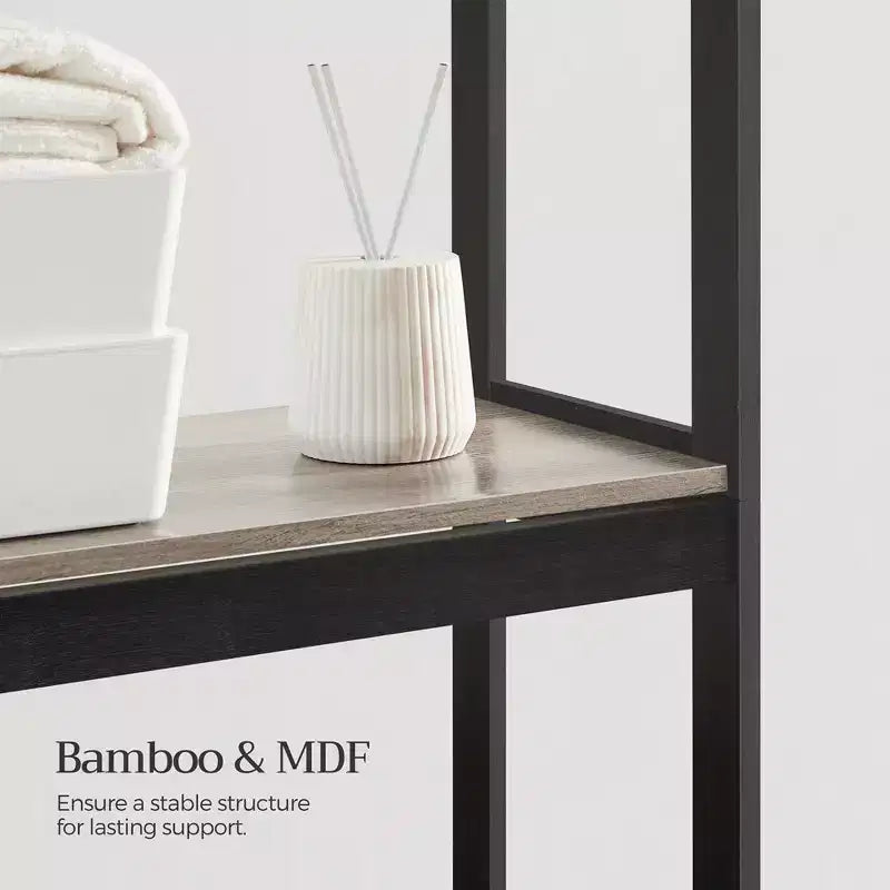 Étagère de salle de bain au-dessus des toilettes, meuble de rangement à trois niveaux avec étagères réglables