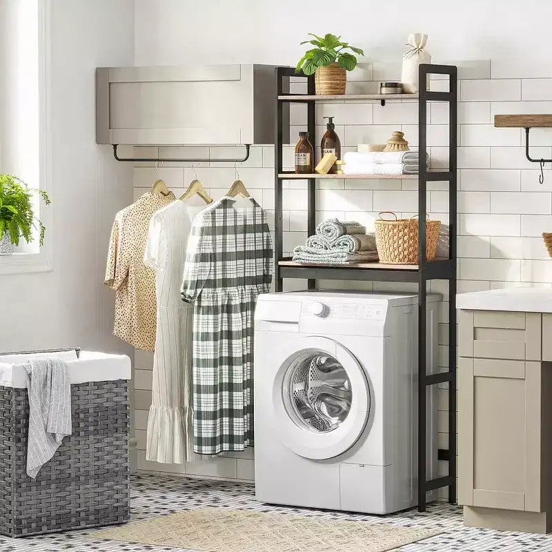 Étagère de salle de bain au-dessus des toilettes, meuble de rangement à trois niveaux avec étagères réglables