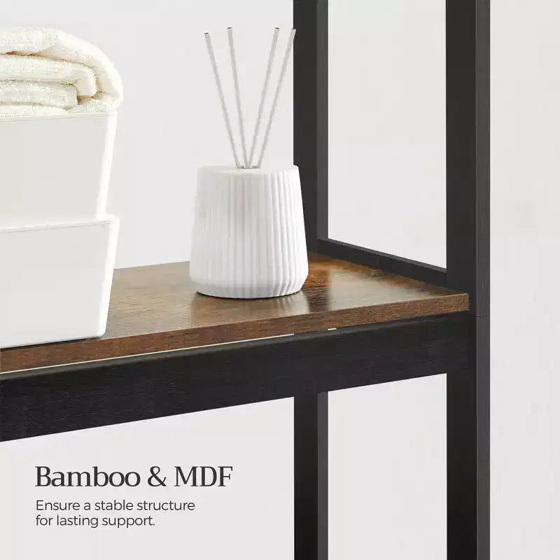Étagère de salle de bain au-dessus des toilettes, meuble de rangement à trois niveaux avec étagères réglables