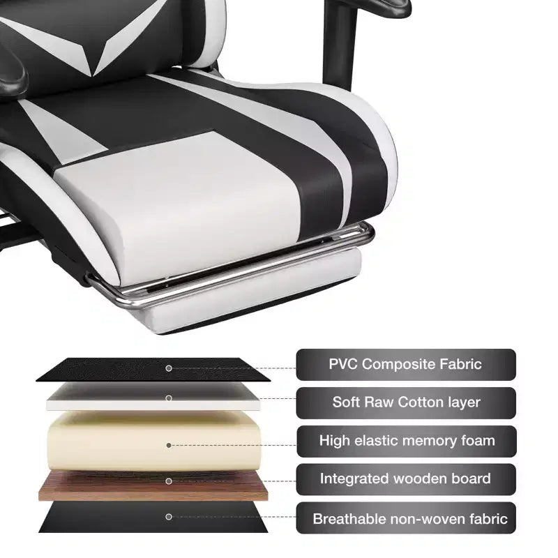 Fauteuil de massage relaxant, chaise gaming, fauteuil de bureau/ordinateur ergonomique avec haut-parleur Bluetooth et éclairage RGB