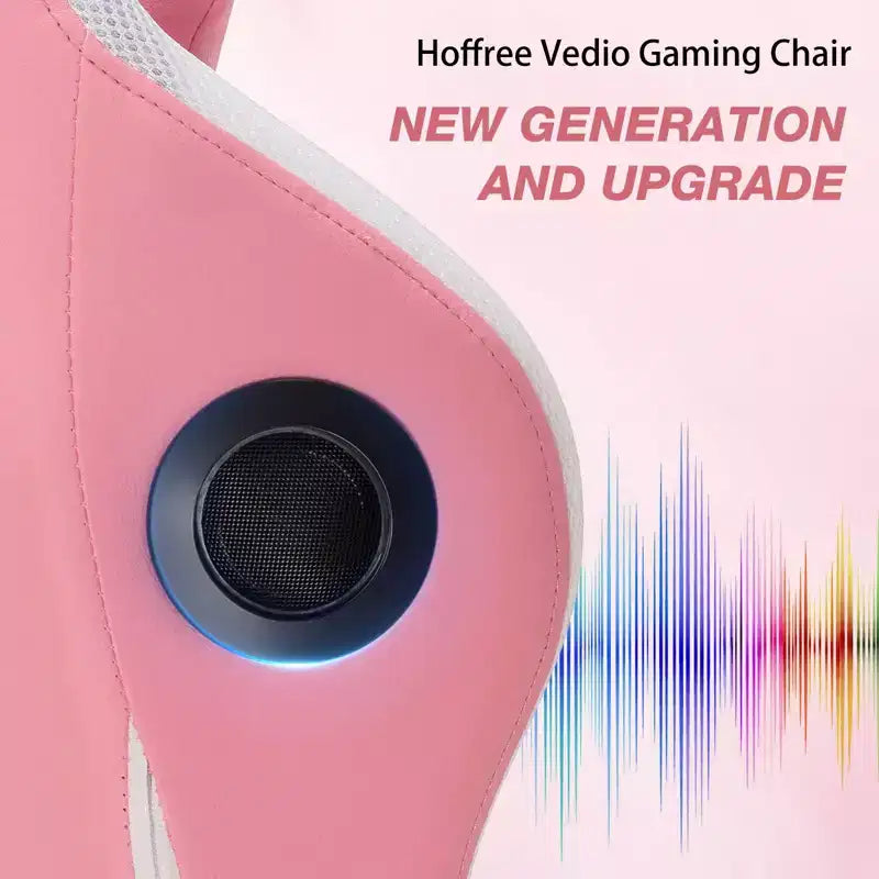 Fauteuil de massage relaxant, chaise gaming, fauteuil de bureau/ordinateur ergonomique avec haut-parleur Bluetooth et éclairage RGB