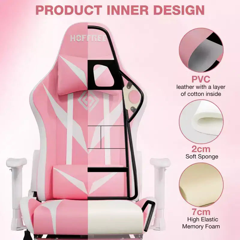 Fauteuil de massage relaxant, chaise gaming, fauteuil de bureau/ordinateur ergonomique avec haut-parleur Bluetooth et éclairage RGB