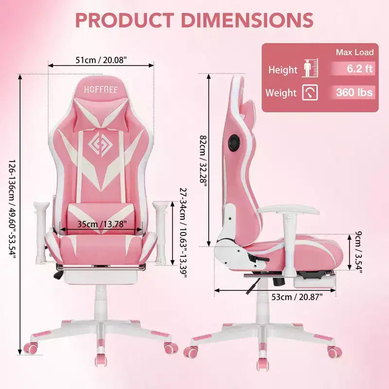 Fauteuil de massage relaxant, chaise gaming, fauteuil de bureau/ordinateur ergonomique avec haut-parleur Bluetooth et éclairage RGB