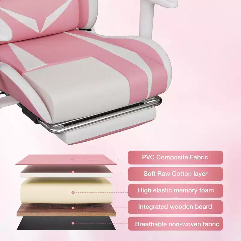 Fauteuil de massage relaxant, chaise gaming, fauteuil de bureau/ordinateur ergonomique avec haut-parleur Bluetooth et éclairage RGB