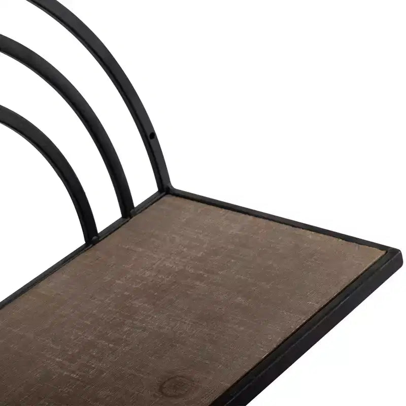 Étagère murale style arc-en-ciel - Organisateur de rangement suspendu moderne en bois et cadre métallique - Tailles 20" et 16"