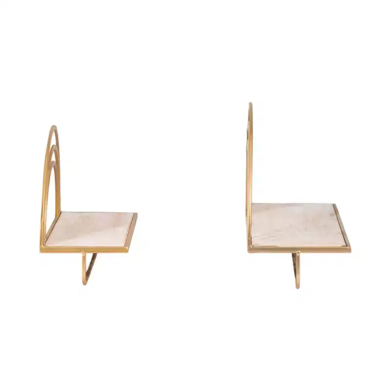 Étagère murale style arc-en-ciel - Organisateur de rangement suspendu moderne en bois et cadre métallique - Tailles 20" et 16"