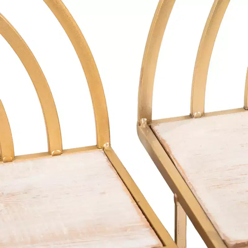 Étagère murale style arc-en-ciel - Organisateur de rangement suspendu moderne en bois et cadre métallique - Tailles 20" et 16"