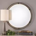 Miroir Mural Rond Bronze Rustique Vieilli 36 1/4