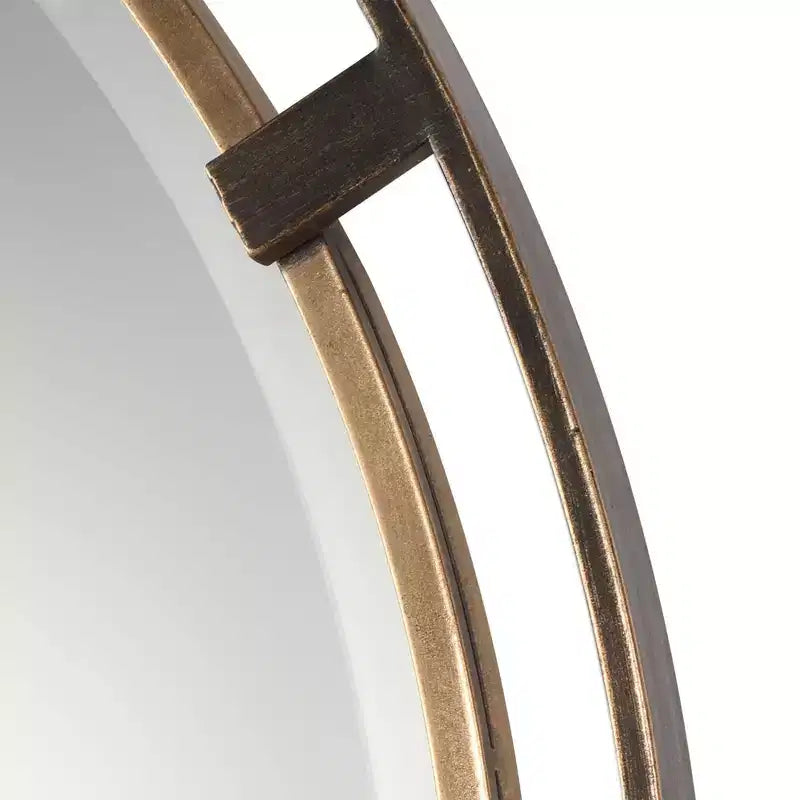 Miroir Mural Rond Bronze Rustique Vieilli 36 1/4