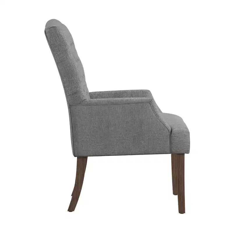 Chaise de salle à manger capitonnée, finition naturelle légèrement vieillie
