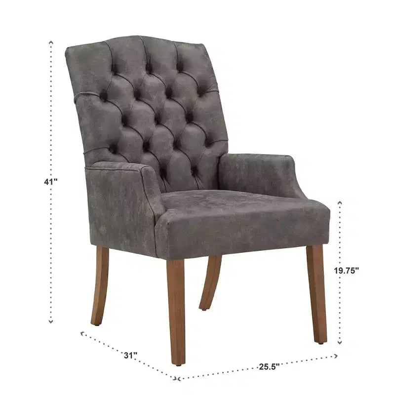 Chaise de salle à manger capitonnée, finition naturelle légèrement vieillie