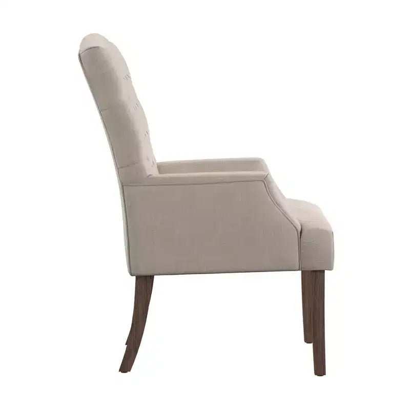Chaise de salle à manger capitonnée, finition naturelle légèrement vieillie