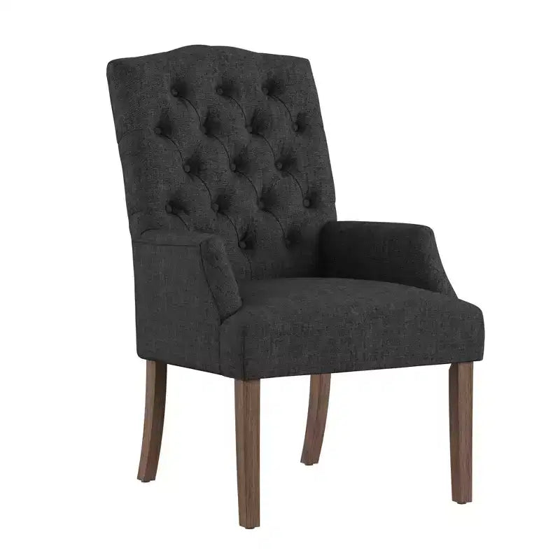 Chaise de salle à manger capitonnée, finition naturelle légèrement vieillie