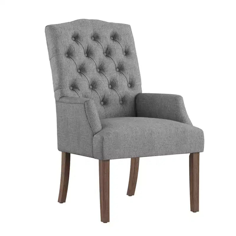 Chaise de salle à manger capitonnée, finition naturelle légèrement vieillie