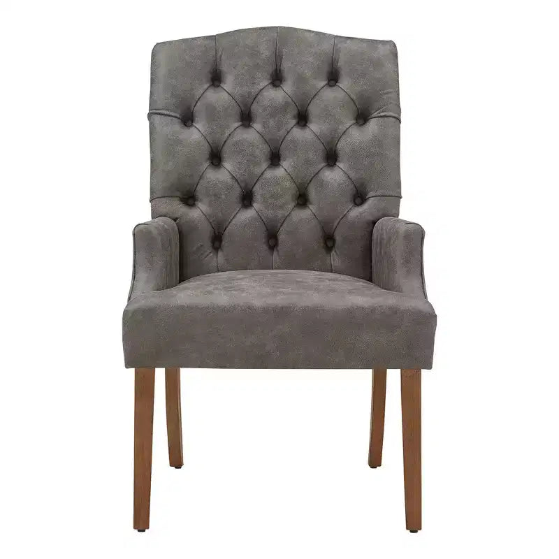Chaise de salle à manger capitonnée, finition naturelle légèrement vieillie
