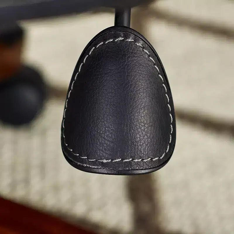 Chaise de bureau de direction en cuir reconstitué noir – Mousse haute densité, accoudoirs fixes, cadre en bois