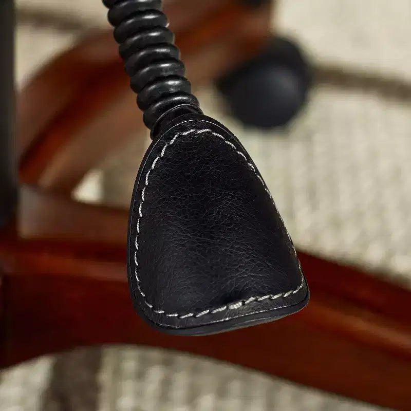 Chaise de bureau de direction en cuir reconstitué noir – Mousse haute densité, accoudoirs fixes, cadre en bois