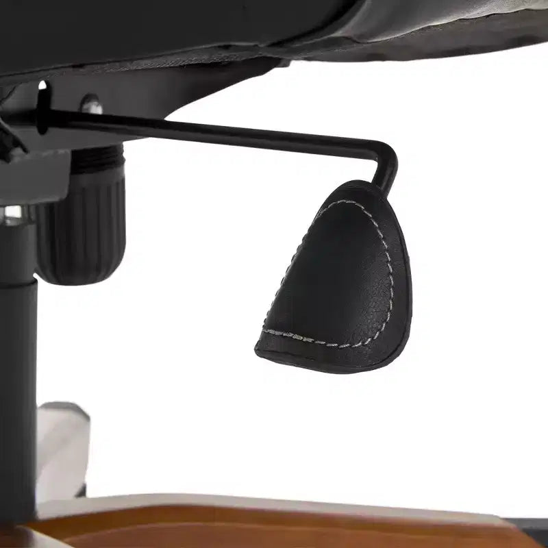 Chaise de bureau de direction en cuir reconstitué noir – Mousse haute densité, accoudoirs fixes, cadre en bois