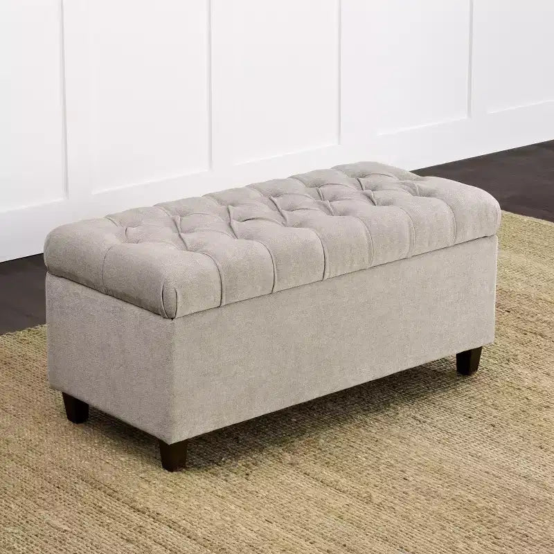 Banc de rangement capitonné