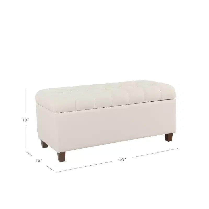 Banc de rangement capitonné