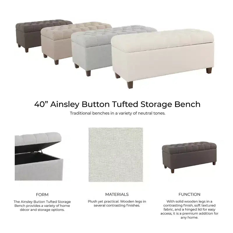 Banc de rangement capitonné